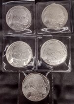 FS...5-1 oz Silver Buffalo Rounds .999 Fine Silver Rounds.