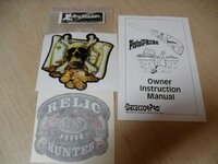 For Sale two metal detecting stickers plus Pistol Probe manual