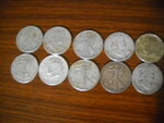 Ten 90% Silver Halves - $5 FV