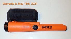 Garrett Pro-Pointer AT / Warranty to May 14th, 2021